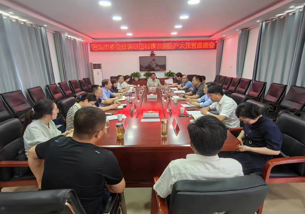 调研组在杨村镇召开农业生产大托管座谈会，邀请部分种粮大户参加座谈